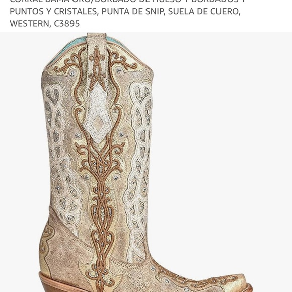 Corral Women's Western Boots - Gold and Tan - Picture 1 of 5